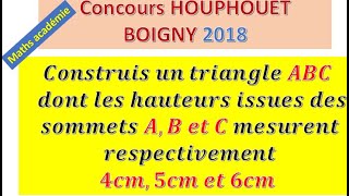 Concours Houphouët Boigny Exercice 1 hauteur construction [upl. by Noletta]