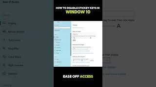 How to disable sticky keys window 10 amp 11 [upl. by Bloomer]