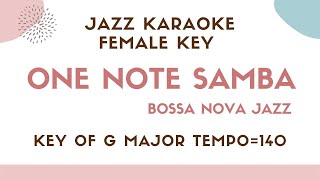 One note samba sing along background JAZZ KARAOKE music for female singers  Jobim Bossa Nova [upl. by Hiltner]