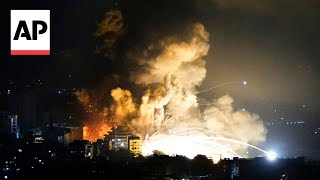 Dramatic video shows Israel strikes hitting outskirts of Beirut Lebanon [upl. by Asim288]