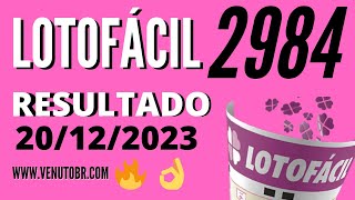 🍀 Resultado Lotofácil 2984 [upl. by Schnell582]