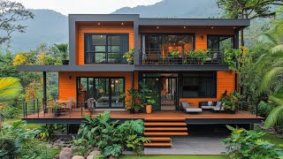 Modern Tropical House Tour Sleek Design with Glass Wood and Lush Greenery  4DX DESIGN [upl. by Azitram]