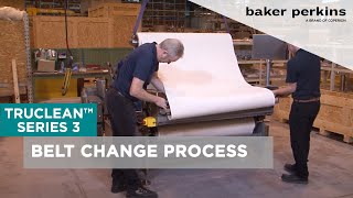 Baker Perkins TruClean™ Series3 Rotary Moulder Belt Change Process [upl. by Adnwahsat]