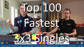 Top 100 Fastest Rubiks Cube Solves of All Time on camera [upl. by Philipson]