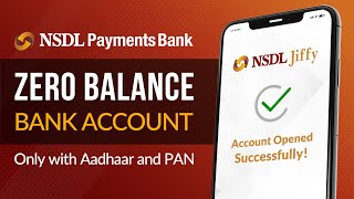 NSDL Payments Bank  Zero Balance Bank Account Opening online  Free Virtual Debit Card  NSDL Jiffy [upl. by Bentley]