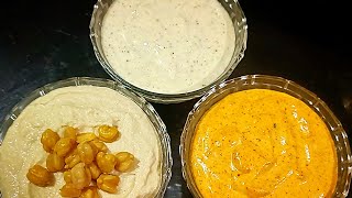 Mayonnaise Tikka Mayonnaise  Hummus  Tahini Sauce  Three Arabian dips in one  Anithas Taste [upl. by Jessy]