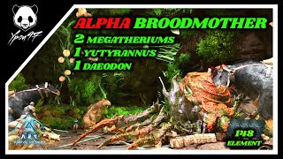 EASY ALPHA Broodmother Boss Fight  2 MEGATHERIUMS  Official PVE  ARK Survival Ascended [upl. by Anni]