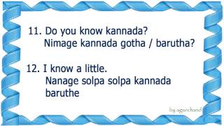 Learn Kannada through English  General Conversation 2 [upl. by Ttiwed]