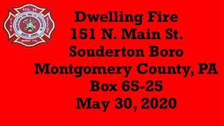 Dwelling Fire 151 N Main St Souderton Boro Montgomery County PA [upl. by Adriane10]