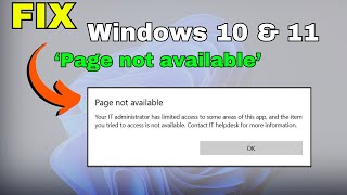 quotPage not Available your IT Administrator has limited accessquot Windows 1110 NEW FIX 2024 [upl. by Adnwahs825]