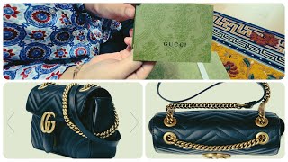 GG MARMONT MATELASSÉ SHOULDER BAGgucci [upl. by Ailssa86]