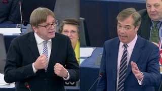 BREXIT Farage takes savage swipe after EUs Verhofstadt compares him to COWARDLY character [upl. by Yanrahs]