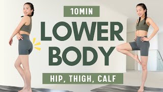 10min All you need to slim your Lower Body Booty Thighs amp Calves  No equipment [upl. by Montagna]