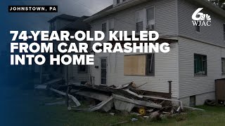 74yearold man killed in car crash damaging home [upl. by Anawt]