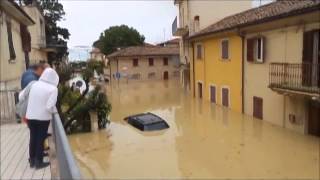 Ancona Senigallia allagata incubo maltempo nelle Marche [upl. by Hewitt]