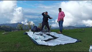 Decathlon Qenchua MH 100 four persons tent opening and review testing in heavy rain ☔ [upl. by Gamin43]