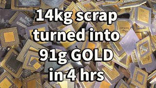 Gold Recovery from 14kg CPUs [upl. by Oira]