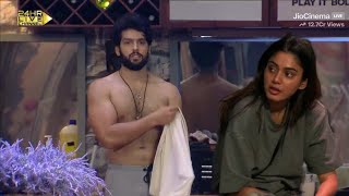 Sana Makbul Praises Sai Ketan Rao Body Shirtless Dekh Hui Fidaa In Bigg Boss Ott 3 Live  saina [upl. by Orabla]