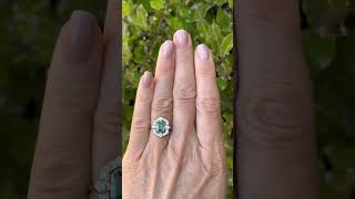 Era 1930s Art Deco Emerald and Diamond Ring  Vintage Engagement Ring  ring antique vintage [upl. by Somar]