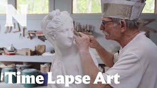 See a sculptor recreate Antonio Canova’s “Venus” stepbystep from clay to marble  Time Lapse Art [upl. by Solorac366]