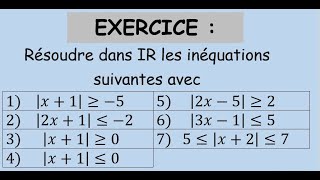 Equations et inéquations Inéquations et valeurs absoluesTCSBIOF Tronc commun science [upl. by Alahc]