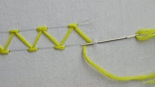 basic hand embroidery tutorial Chevron Stitch [upl. by Ezaria]