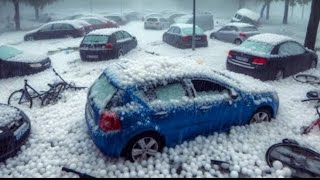 ⚠️Rachas de viento de mas de 100 kmh y Granizada masiva se registro en Francia [upl. by Acinomaj]