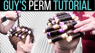 Mens Perm Tutorial  Teenage Boy Perm  How to Perm Hair for Men [upl. by Roshelle]