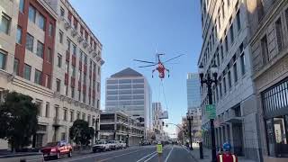 Skycrane Cargo Helicopter Accident Downtown Oakland 9th Jan 2021 [upl. by Tade]