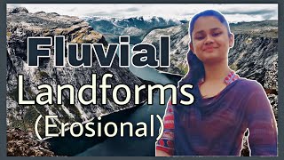 Fluvial landforms erosional in Hindi  What are fluvial landforms [upl. by Justinian]