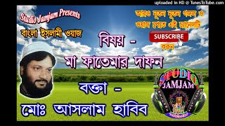 মা ফাতেমার দাফন  Ma fatemar dafan MuslimJagatBangla Waz  Aslam Habib Waj  aslam habib waz [upl. by Amadas238]