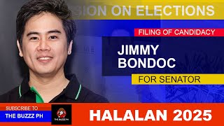 FILING OF CANDIDACY FOR HALALAN 2025  Jimmy Bondoc under PDP [upl. by Oicnecserc]