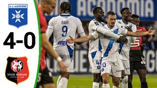 Auxerre vs Rennes 40 All Goals and Extended Highlights [upl. by Halla]