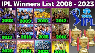 IPL All Season Winners amp Runner up Teams 2008  2023  Indian premier league All Season Champion [upl. by Quitt]