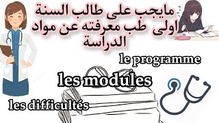 les modules du première année médecine programme [upl. by Bekki]