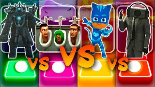 SKIBIDI TOILET 💩 Cameraman Titan 🆚 Pissoir 🆚 PJ Masks Catboy 🆚 Speakerman  Tiles Hop EDM Rush [upl. by Patt331]