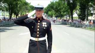 Rolling Thunder XXV 5272012  Riders Were Saluted by Three Marines [upl. by Aeli]