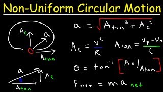 NonUniform Circular Motion Problems Centripetal Acceleration amp Tangential Acceleration Physics [upl. by Inimod905]