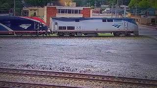 Amtrak Crescent 19 WestBound with ALC42 Charger Locomotive power In Austell GA by 1051 AM [upl. by Friedlander]