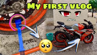 MY FIRST VLOG  PAHLE VLOG ME HUA BHARI NUKSAAN  KTM Rc 200 Chain Cleaning [upl. by Burroughs]