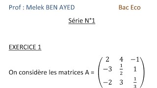 correction série 1  Somme et produit de 2 matrices [upl. by Leaffar]