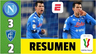 Napoli 32 Empoli GOLAZO del Chucky Lozano y asistencia Los de Gattuso a cuartos  Copa Italia [upl. by Ellswerth]