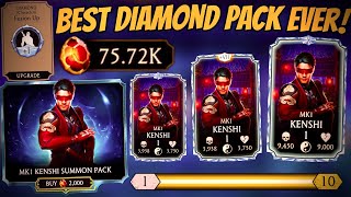 I SPENT 75K DRAGON KRYSTAL ON THE NEW MK 1 KENSHI SUMMON PACK 🤯 BEST Diamond pack in mk mobile ✅ [upl. by Imoyaba]