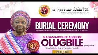 Burial ceremony of our beloved mother and great grandmother Madam Modupe Abosede Olugbile [upl. by Chemaram]