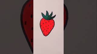 How to draw strawberry 🍓  Easy strawberry drawing for kids shorts strawberrydrawing art [upl. by Schnabel]