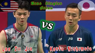 Badminton Kenta Nishimoto JAPAN vs MALAYSIA Lee Zii Jia Mens Singles [upl. by Sinnelg]