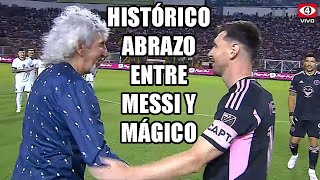 HISTÓRICO Así fue el Precioso Abrazo entre Mágico González y Messi en El Salvador [upl. by Llejk]