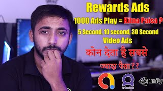 How much Money For 1000 Reward ads Clicks or Play  Google Admob  Earn More Money With Rewarded ads [upl. by Eelnodnarb]