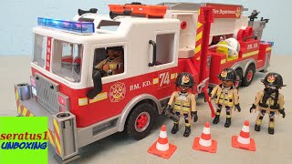 Playmobil US Tower Ladder 70935 Feuerwehr Leiterfahrzeug seratus1 unboxing [upl. by Anerbes]