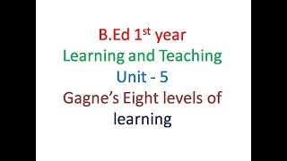 gagnes eight levels of learning explanation in tamil learningconfidently [upl. by Euginom361]